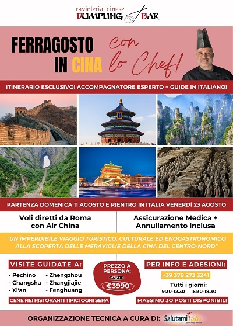 Ferragosto in Cina con lo chef